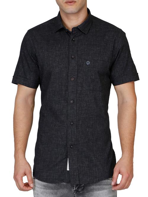 black cotton casual shirt - 12248223 - Very Small Image - 1