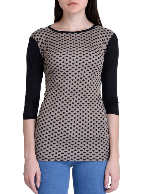 multicolored checkered crepe regular top - 12248353 - Very Small Image - 1