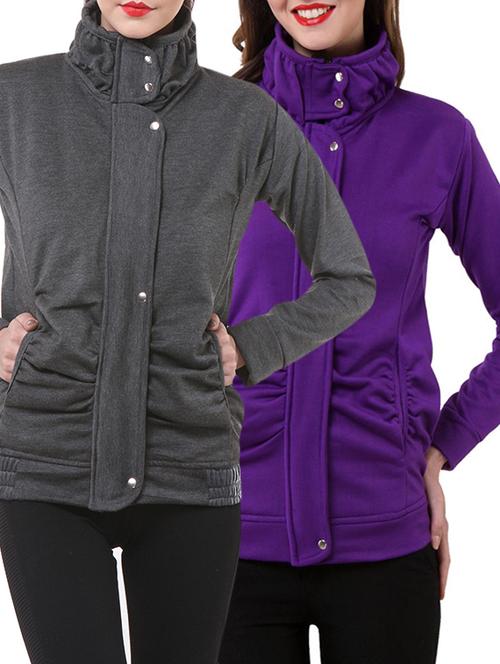 set of 2 multi colored fleece jacket - 12248994 - Very Small Image - 1