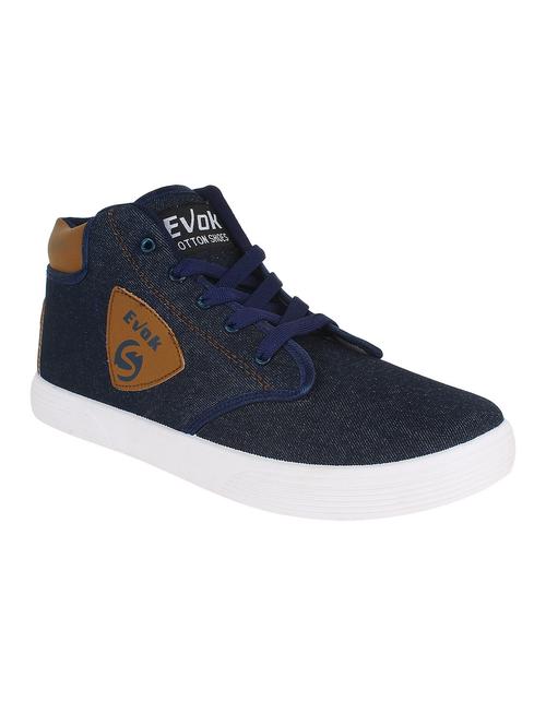 blue canvas lace up sneakers - 12250038 - Very Small Image - 1