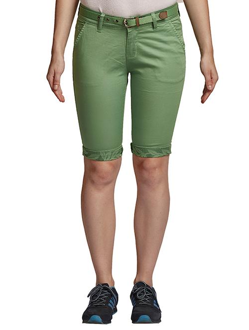 green satin regular shorts - 12250679 - Very Small Image - 1