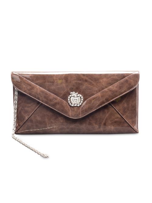 brown Faux Leather Clutch - 1225211 - Very Small Image - 1