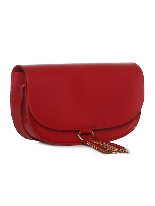 red leatherette tasseled clutch - 12252397 - Very Small Image - 1