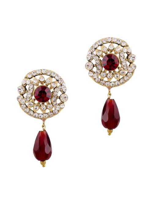 maroon brass drop earring - 12252570 - Very Small Image - 1