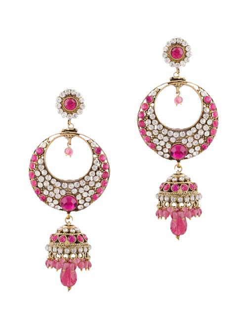 pink brass drop earring - 12252576 - Very Small Image - 1
