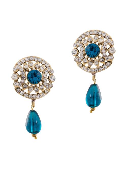 blue brass drop earring - 12252583 - Very Small Image - 1