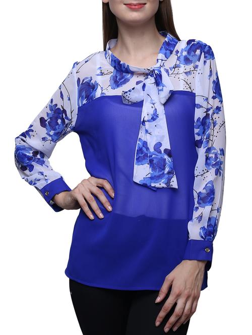 blue georgette regular top - 12253705 - Very Small Image - 1