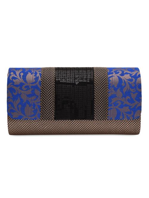 black sequined sling bag with brocade work - 1225422 - Very Small Image - 1