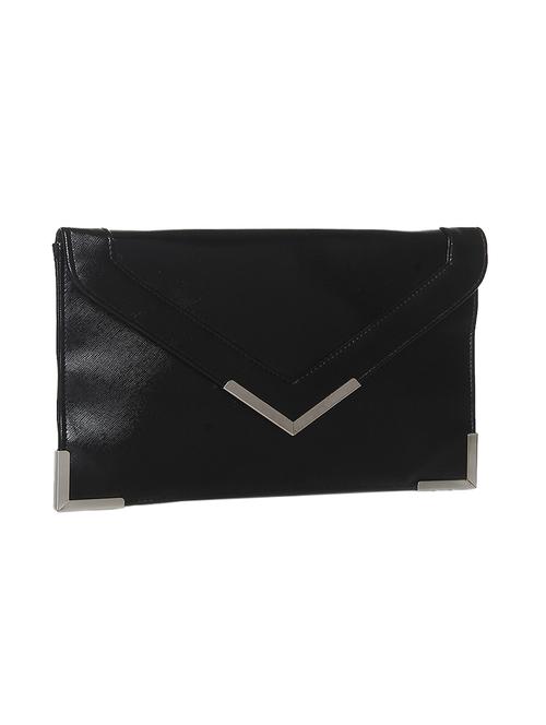 black leatherette envelope clutch - 12254580 - Very Small Image - 1