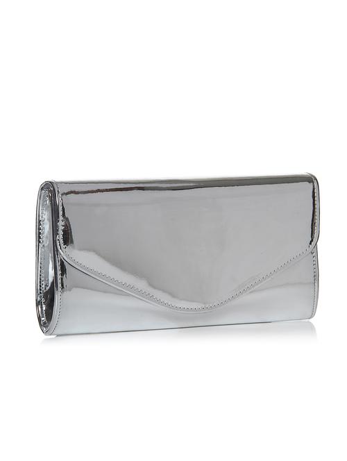 silver leatherette clutch - 12257058 - Very Small Image - 1