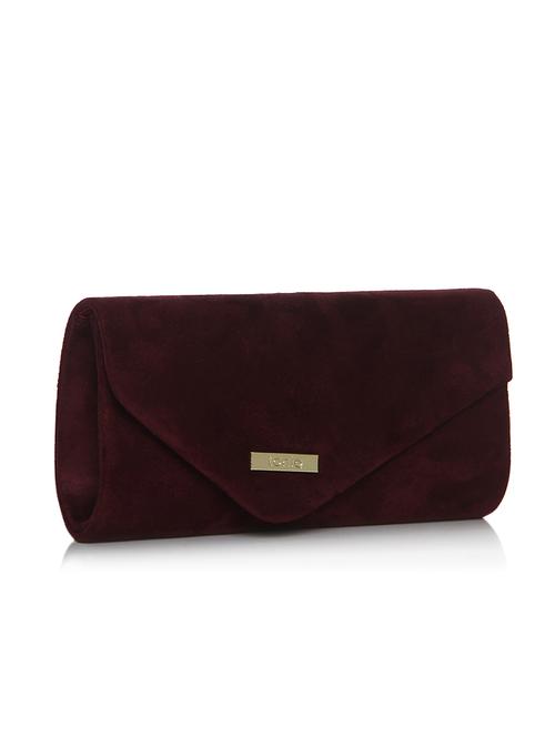wine red leatherette clutch - 12257061 - Very Small Image - 1