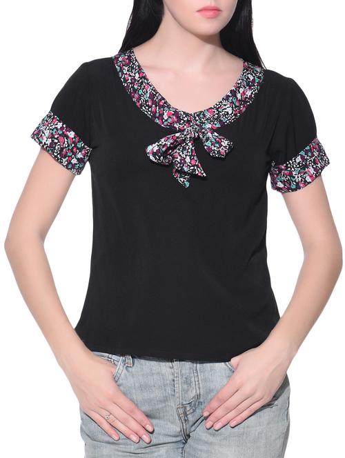solid black crepe top - 12257495 - Very Small Image - 1