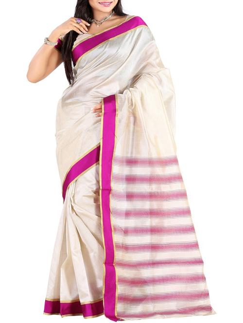 pink silk saree with blouse - 12257773 - Very Small Image - 1