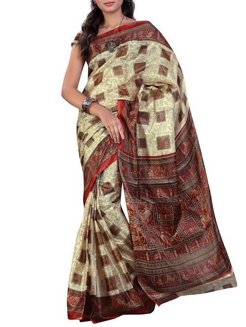 red silk saree - 12257837 - Very Small Image - 1