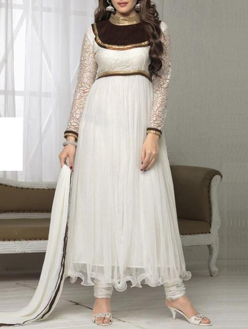 white net semistitched suit - 12258289 - Very Small Image - 1
