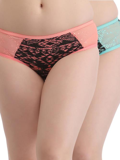 set of 2 multicolored nylon panties - 12259263 - Very Small Image - 1