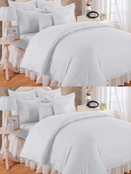 white 100% cotton single bedsheet with pillow covers-set of 2 - 12259479 - Very Small Image - 1