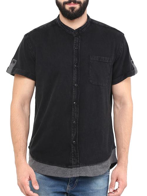 black cotton casual shirt - 12259590 - Very Small Image - 1