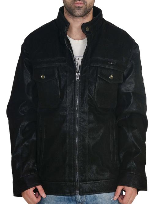 black leatherette biker jacket - 12260117 - Very Small Image - 1