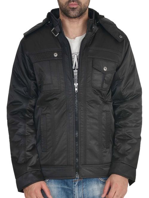 black polyester casual jacket - 12260165 - Very Small Image - 1