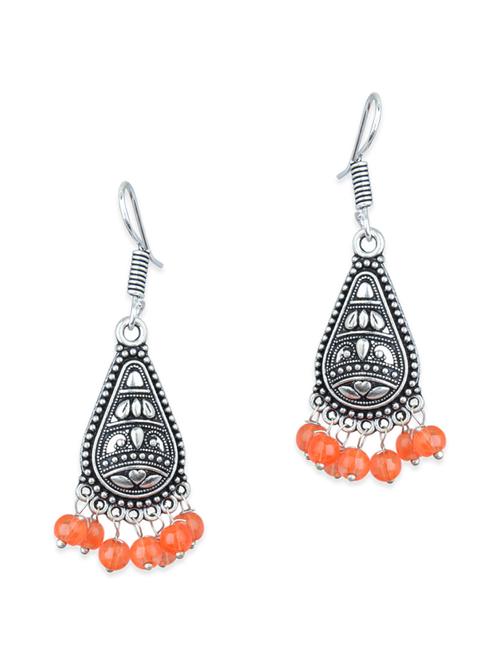 orange brass drop earrings - 12260723 - Very Small Image - 1
