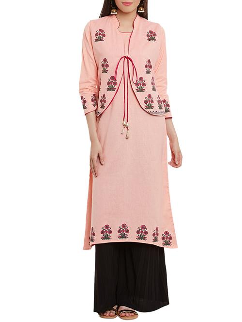 women's kurta with jacket kurta - 12260828 - Very Small Image - 1