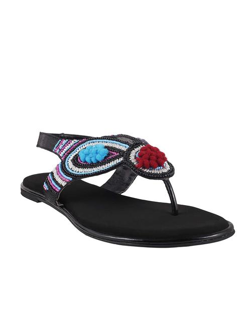 black pu back strap sandals - 12261159 - Very Small Image - 1