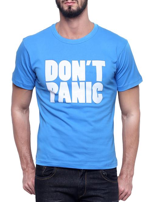blue cotton chest print tshirt - 12262874 - Very Small Image - 1