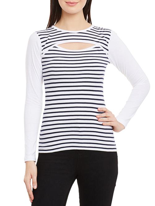 cut out detail striped tee - 12264227 - Very Small Image - 1