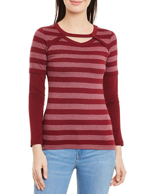 cut out detail striped tee - 12264237 - Very Small Image - 1