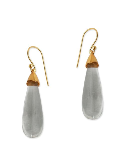 grey gold plated drop earring - 12264460 - Very Small Image - 1