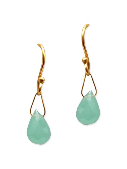 blue gold plated drop earring - 12264477 - Very Small Image - 1
