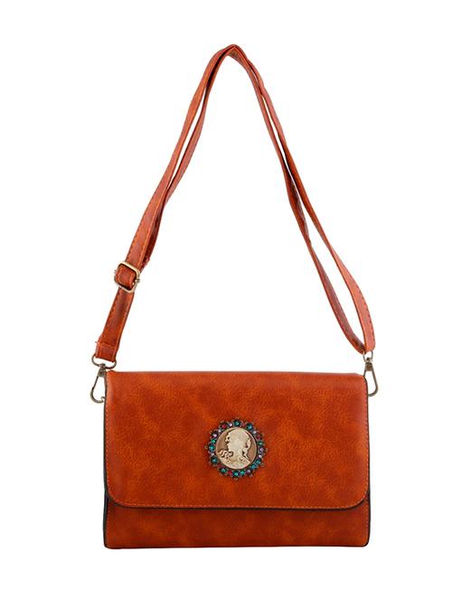 brown leatherette sling bag - 12264511 - Very Small Image - 1