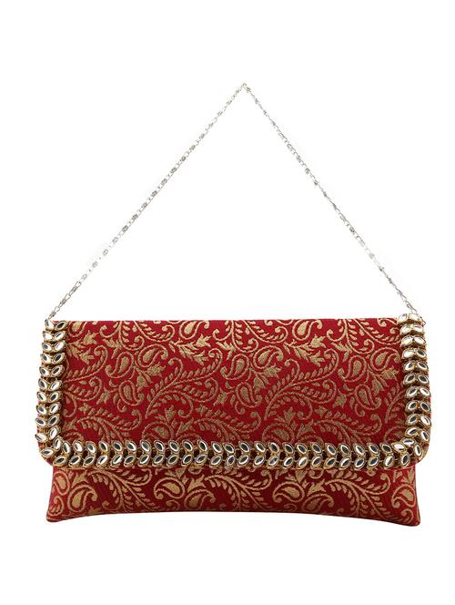 red shimmer clutch with sling - 12264527 - Very Small Image - 1