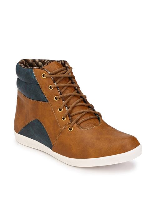 tan leatherette low ankle boot - 12265205 - Very Small Image - 1