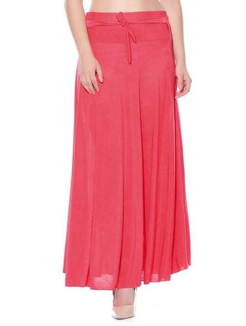 pink polyester flared skirts - 12266836 - Very Small Image - 1