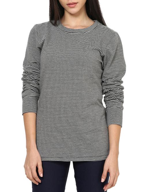 black & grey fleece sweatshirt - 12267087 - Very Small Image - 1
