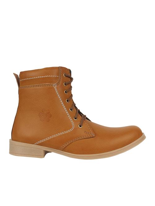 tan leatherette high ankle boot - 12267142 - Very Small Image - 1