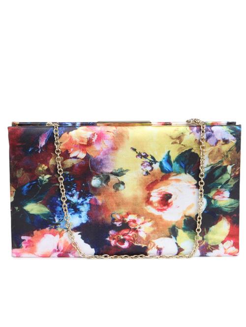 multi floral leatherette clutch cum sling - 12267485 - Very Small Image - 1