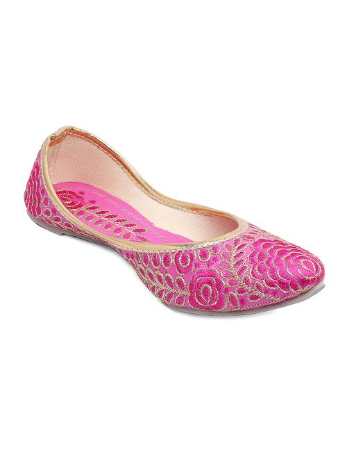 pink embroidered jutis - 12268164 - Very Small Image - 1