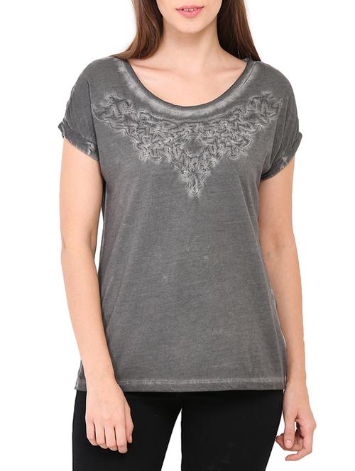 grey embroidered cotton top - 12268256 - Very Small Image - 1