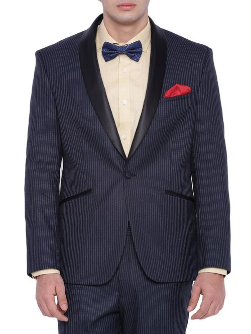 navy blue polyester formal blazer - 12268469 - Very Small Image - 1