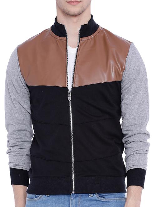 black cotton casual jacket - 12268754 - Very Small Image - 1