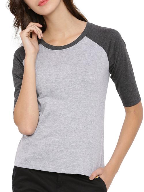 round neck raglan sleeved tee - 12269296 - Very Small Image - 1