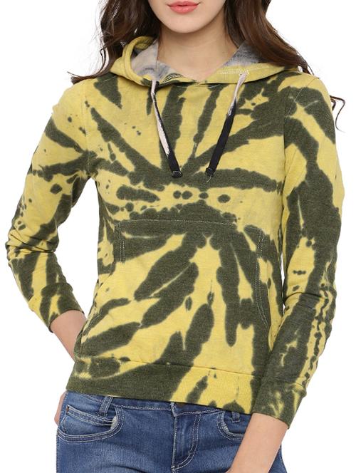 yellow tie-dye cotton sweatshirt - 12269351 - Very Small Image - 1