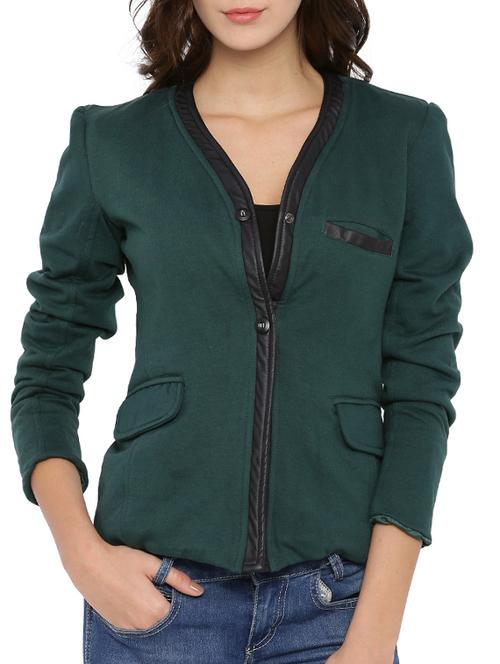 dark green cotton blazer - 12269381 - Very Small Image - 1