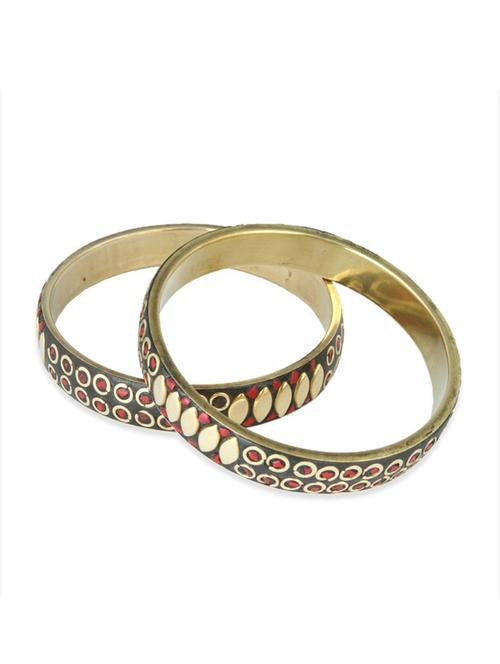 multi colored gold plated bangle (set of 2) - 12269869 - Very Small Image - 1