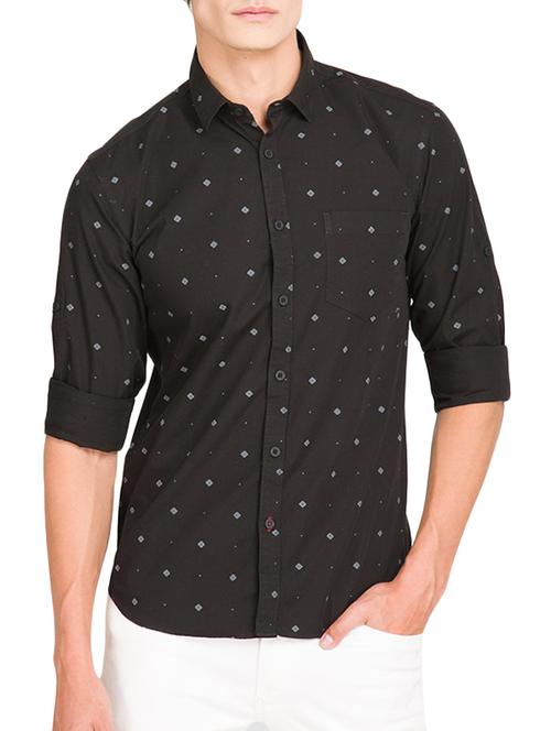 black cotton casual shirt - 12270548 - Very Small Image - 1