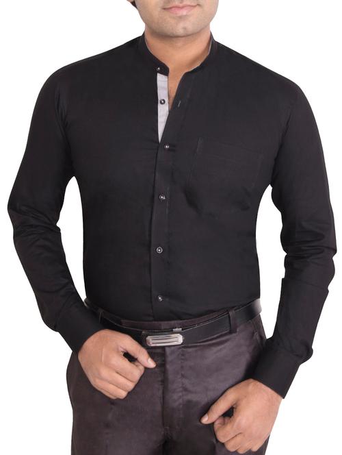 black cotton casual shirt - 12270625 - Very Small Image - 1