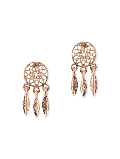 gold metal drop earring - 12272170 - Very Small Image - 1